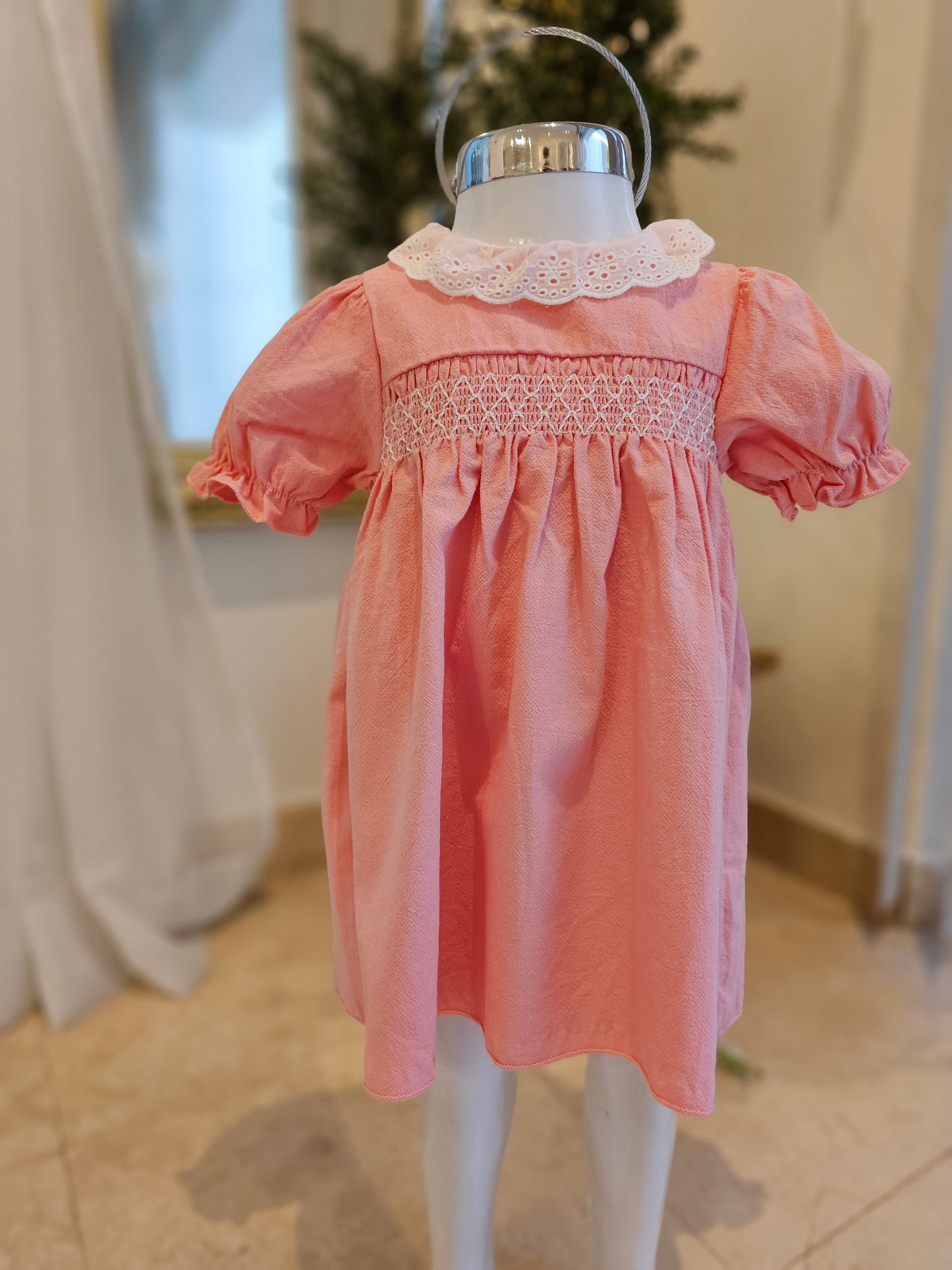 Vestido Rosa Olan cuello