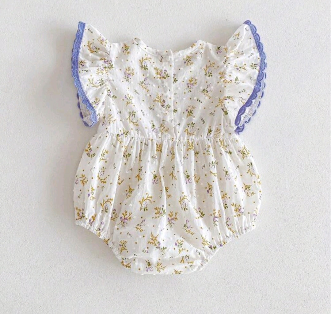 Body floral con manga olan lila