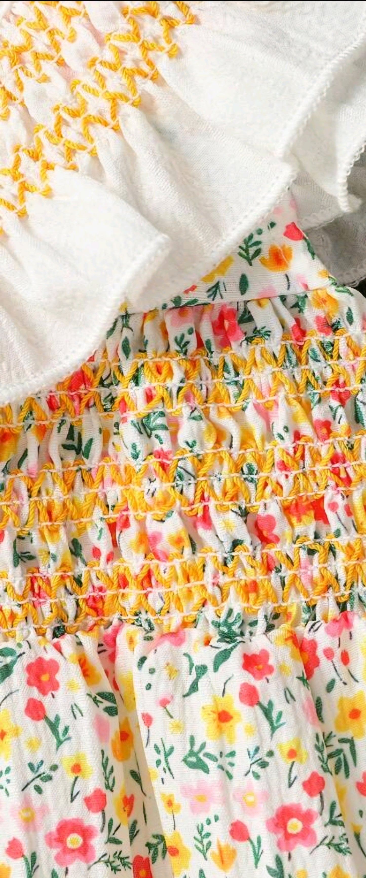 Body Floral con cuello redondo blanco