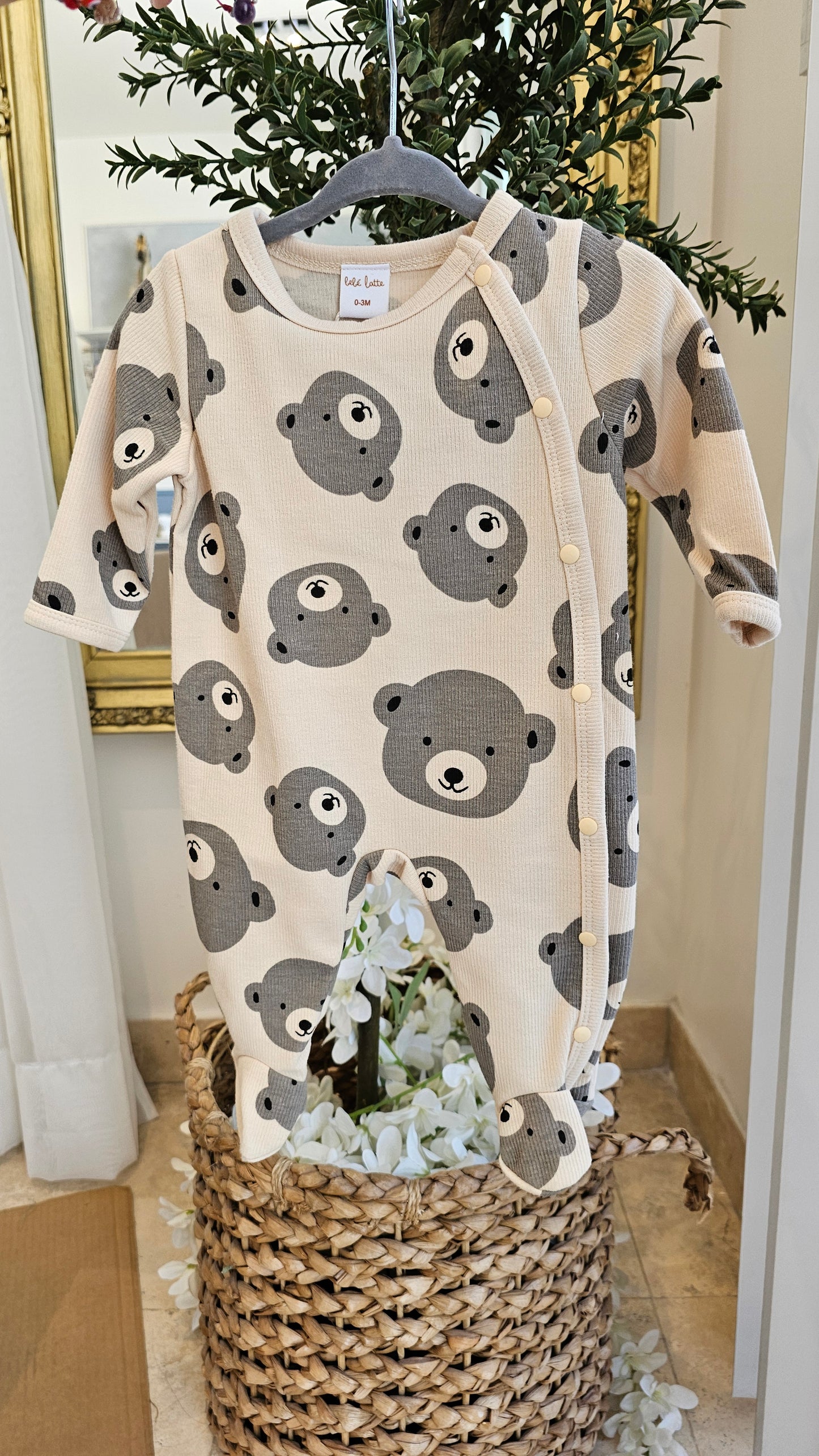 Mameluco de osos gris