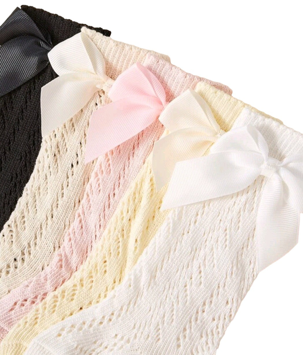 Calcetines con textura y lazo superior