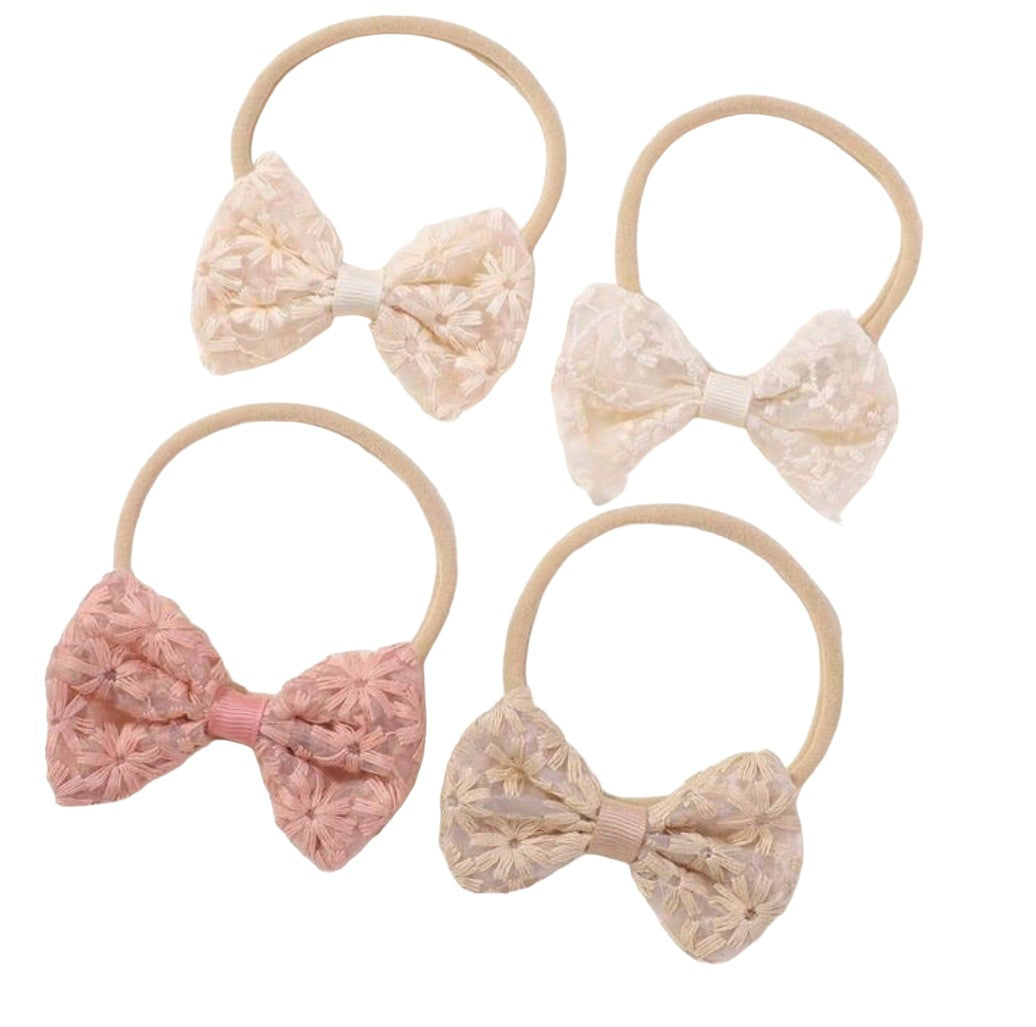 Diadema para bebé con moño de encaje