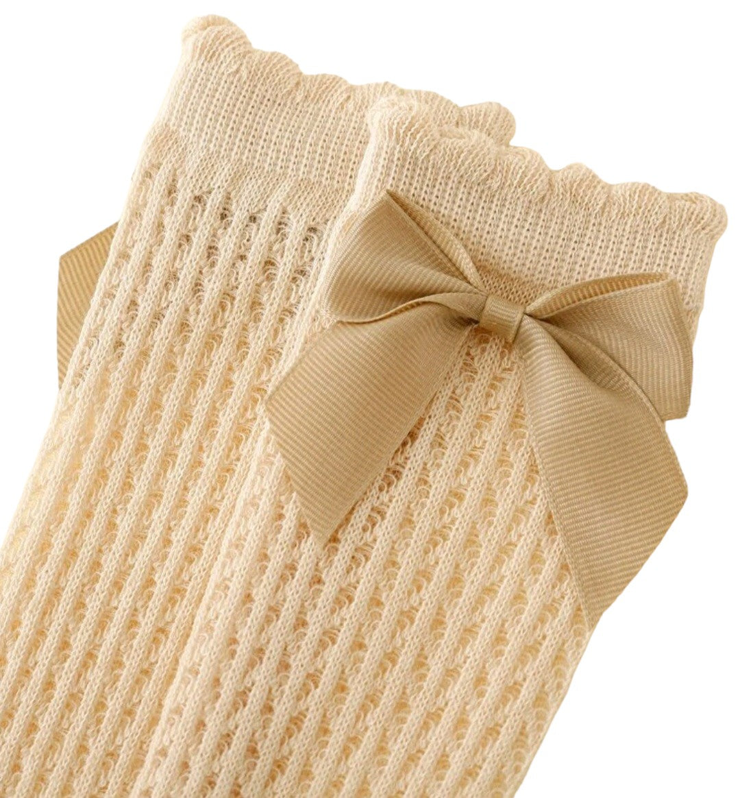 Calcetines largos con relieve y moño