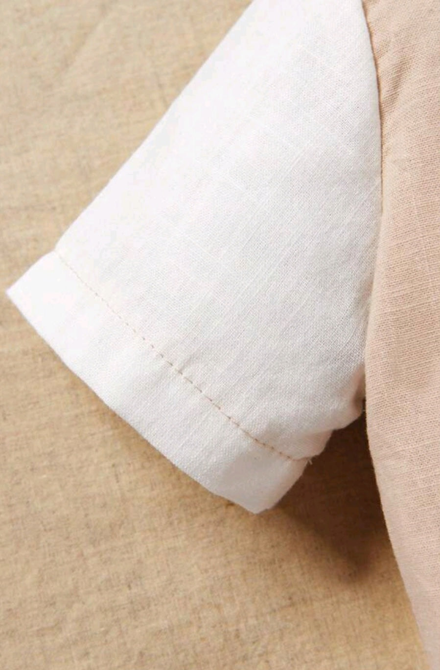 Body cuello redondo café con blanco