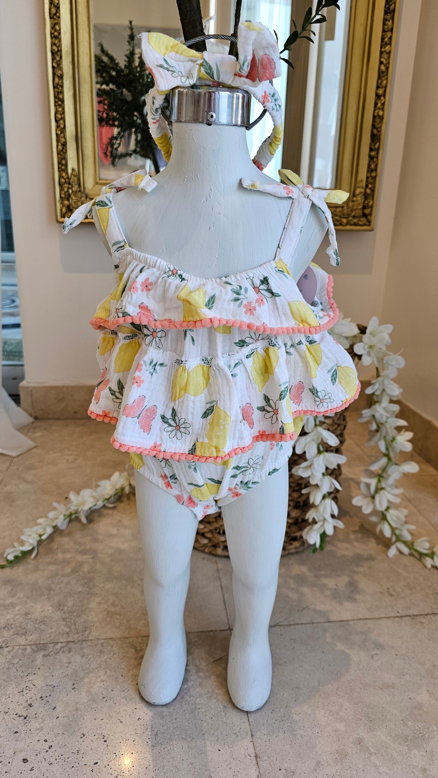 Body con tiara limones