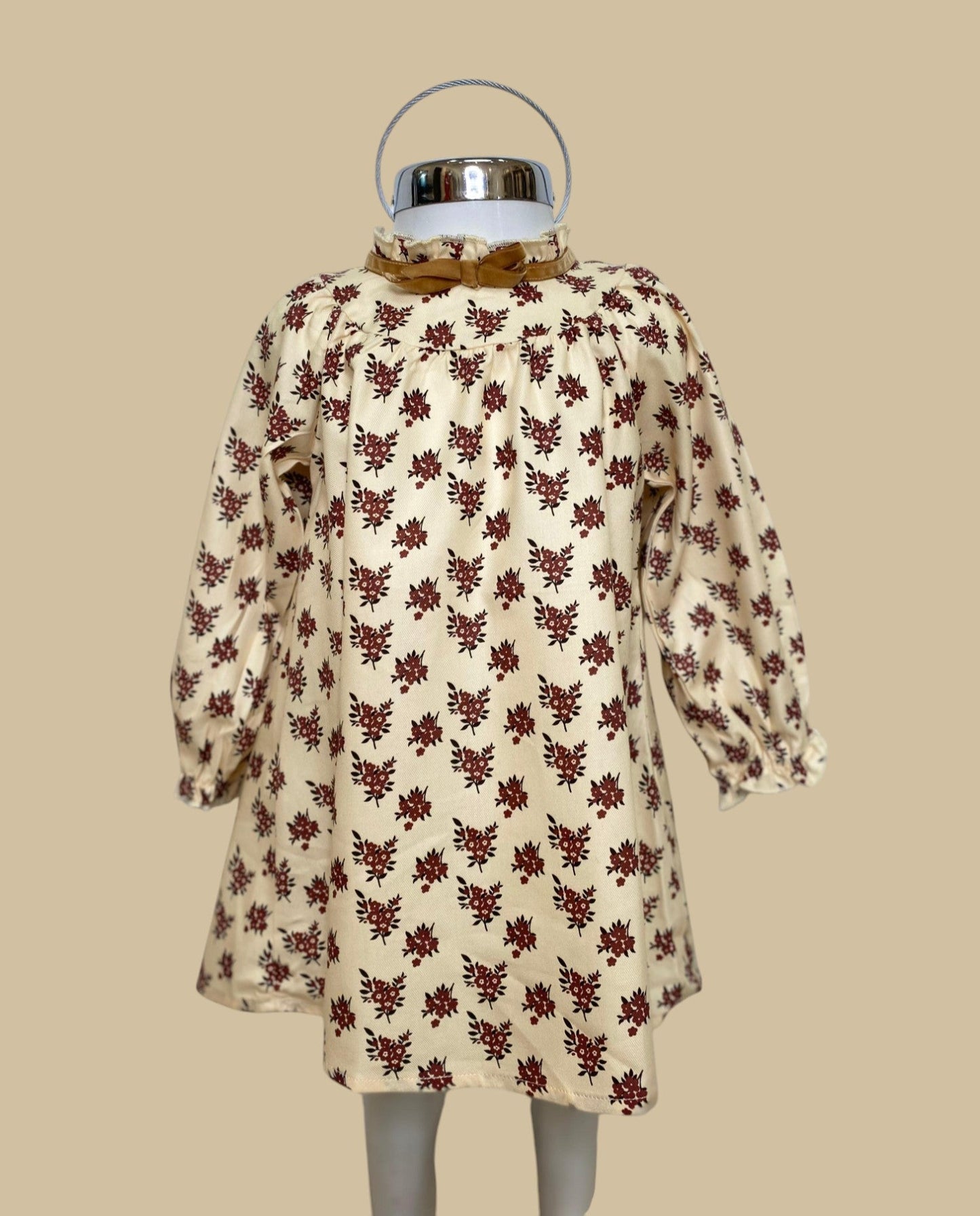 Vestido flores café