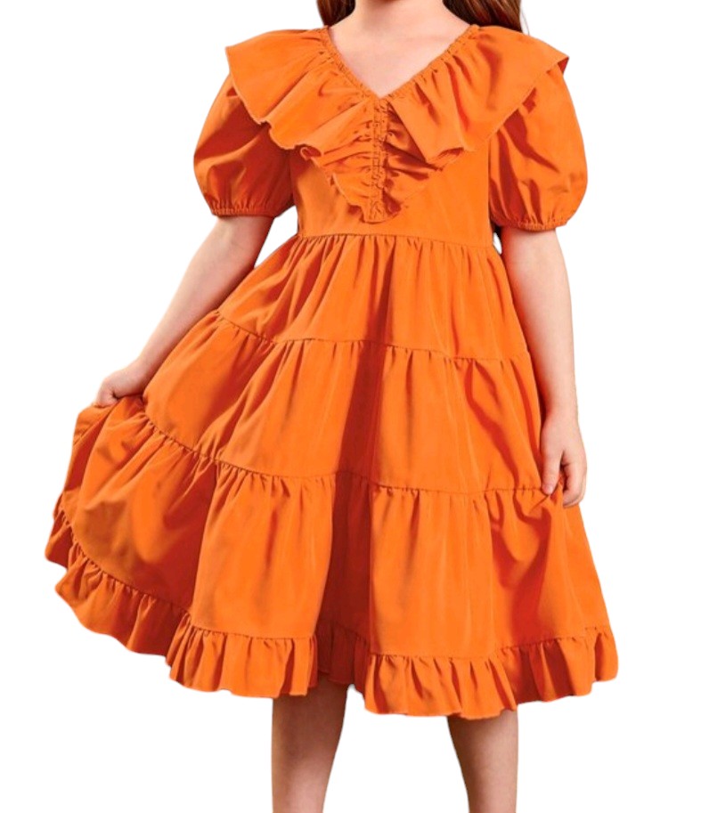 Vestido de olanes naranja