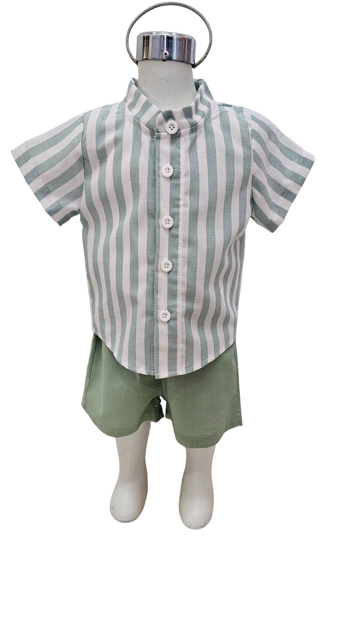 Conjunto Menta de rayas verticales