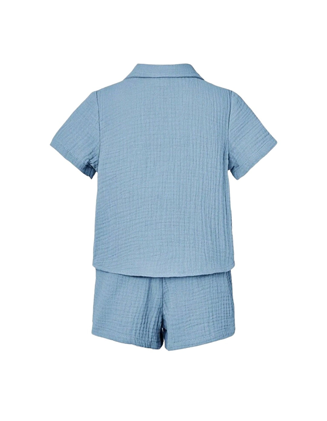 Conjunto de short azul con bolsillo