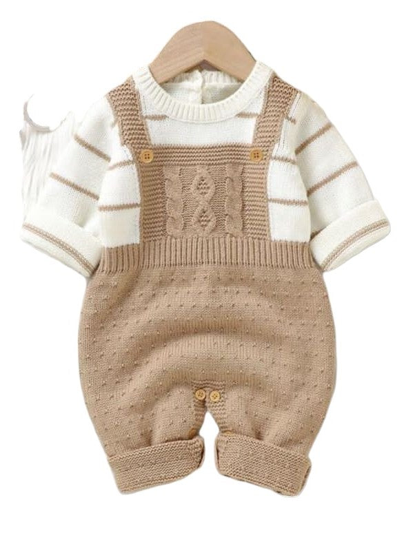 Mameluco punto  de rayas café