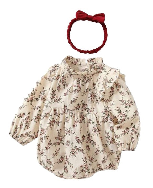 Body estampado floral con diadema