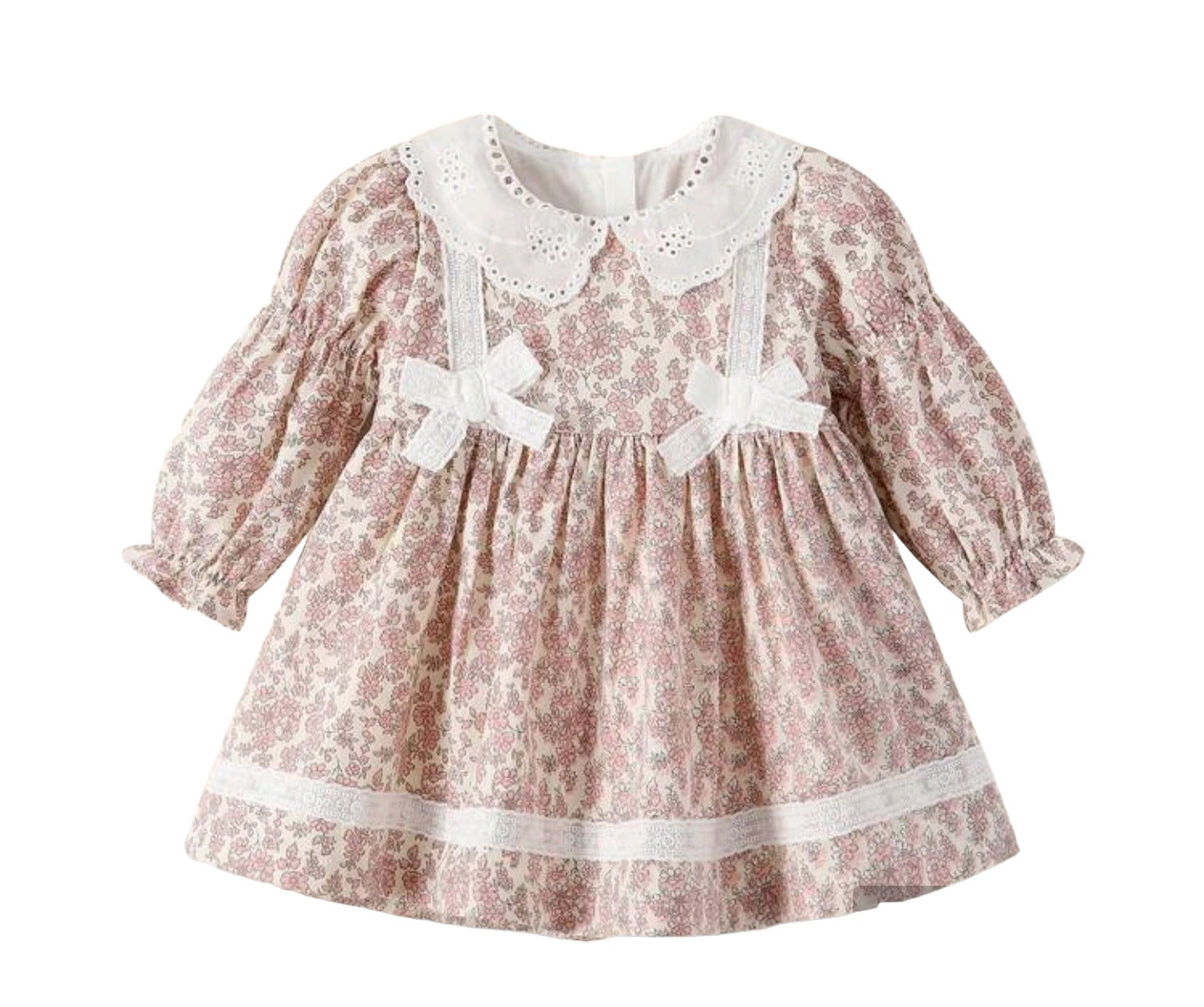 Vestido rosa con estampado floral