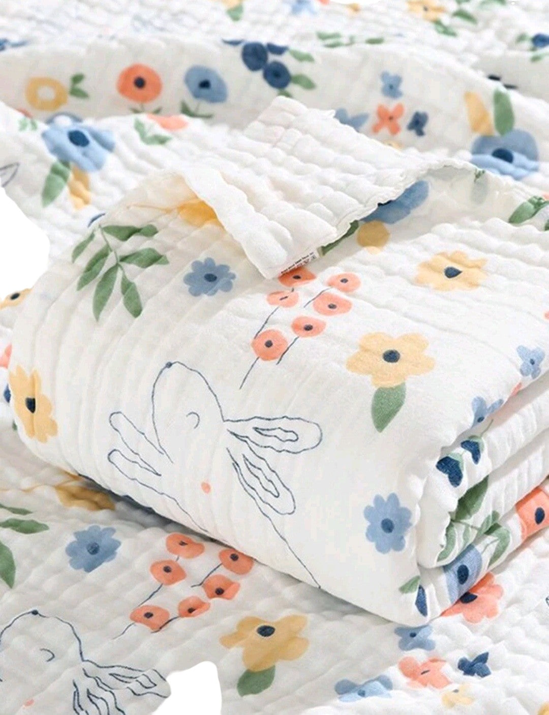 Manta Conejos y Flores