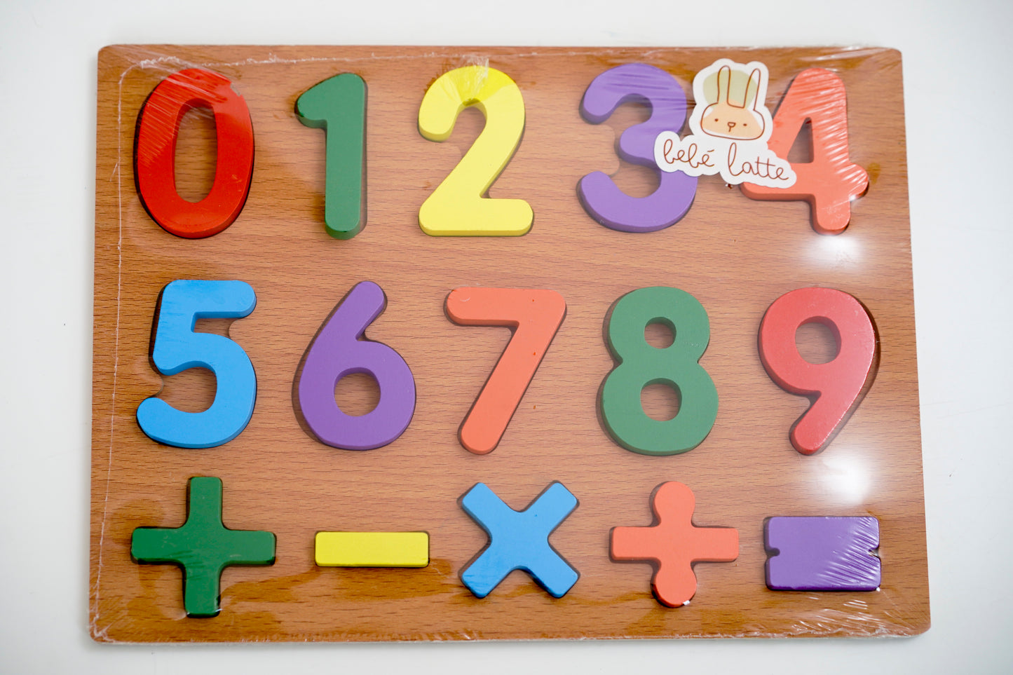 Tablero números de madera