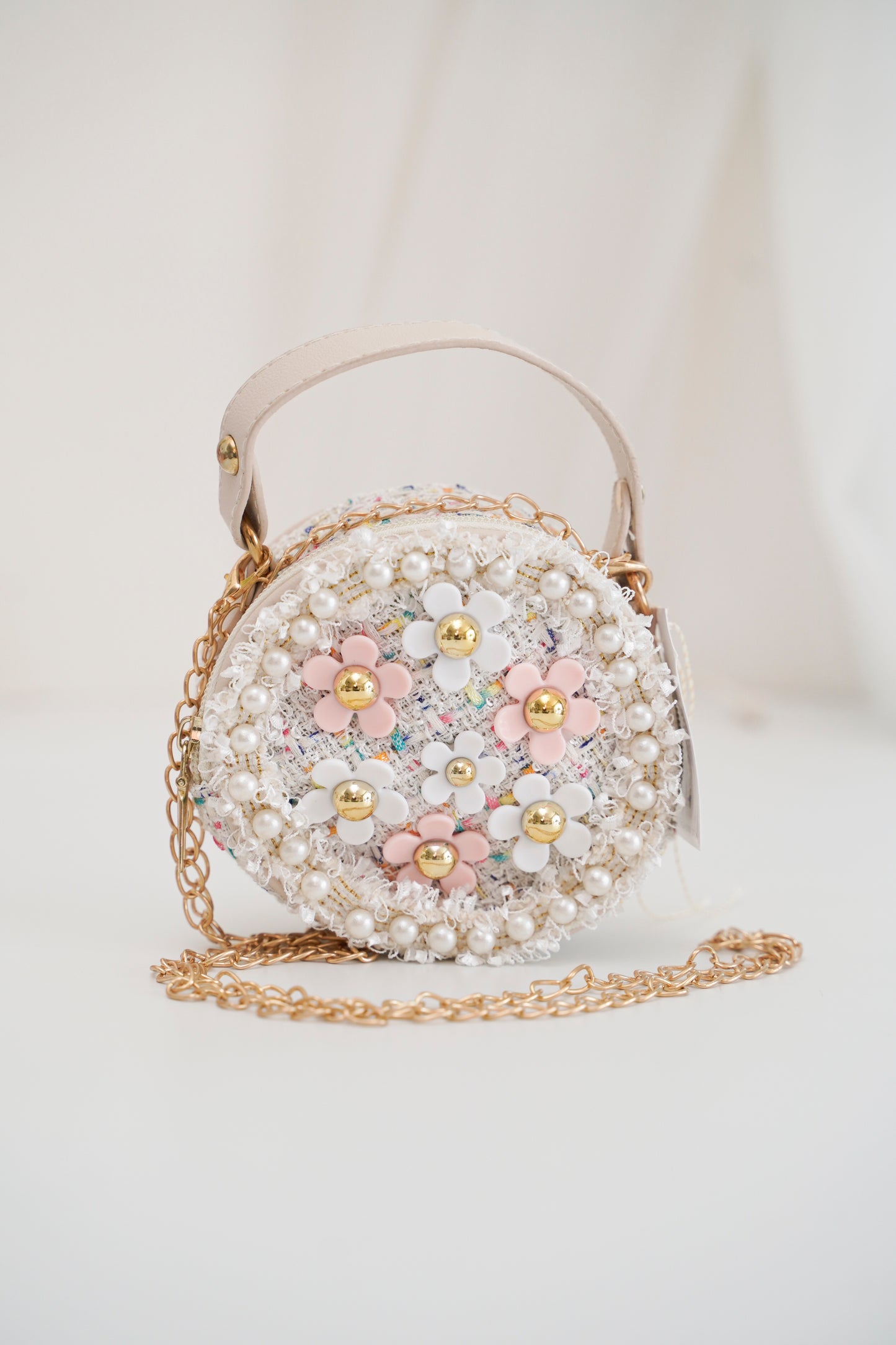 Mini bolsa redonda floral
