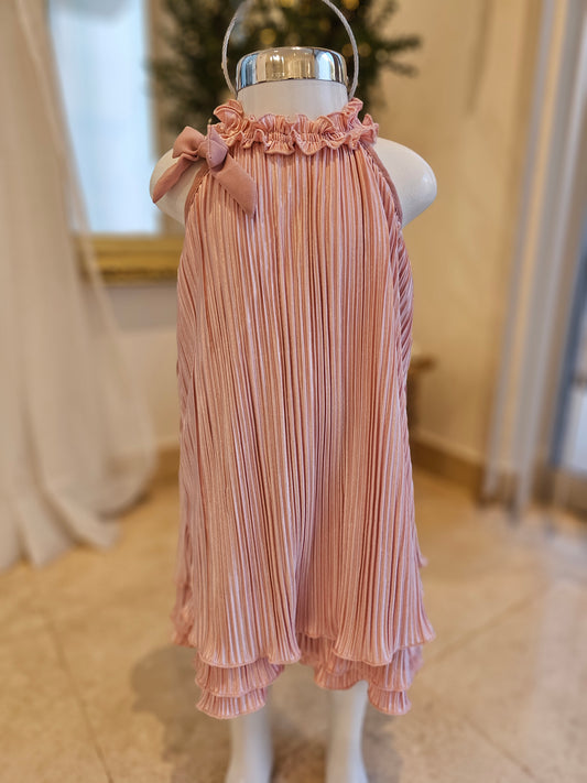 Vestido Rosa cuello Halter