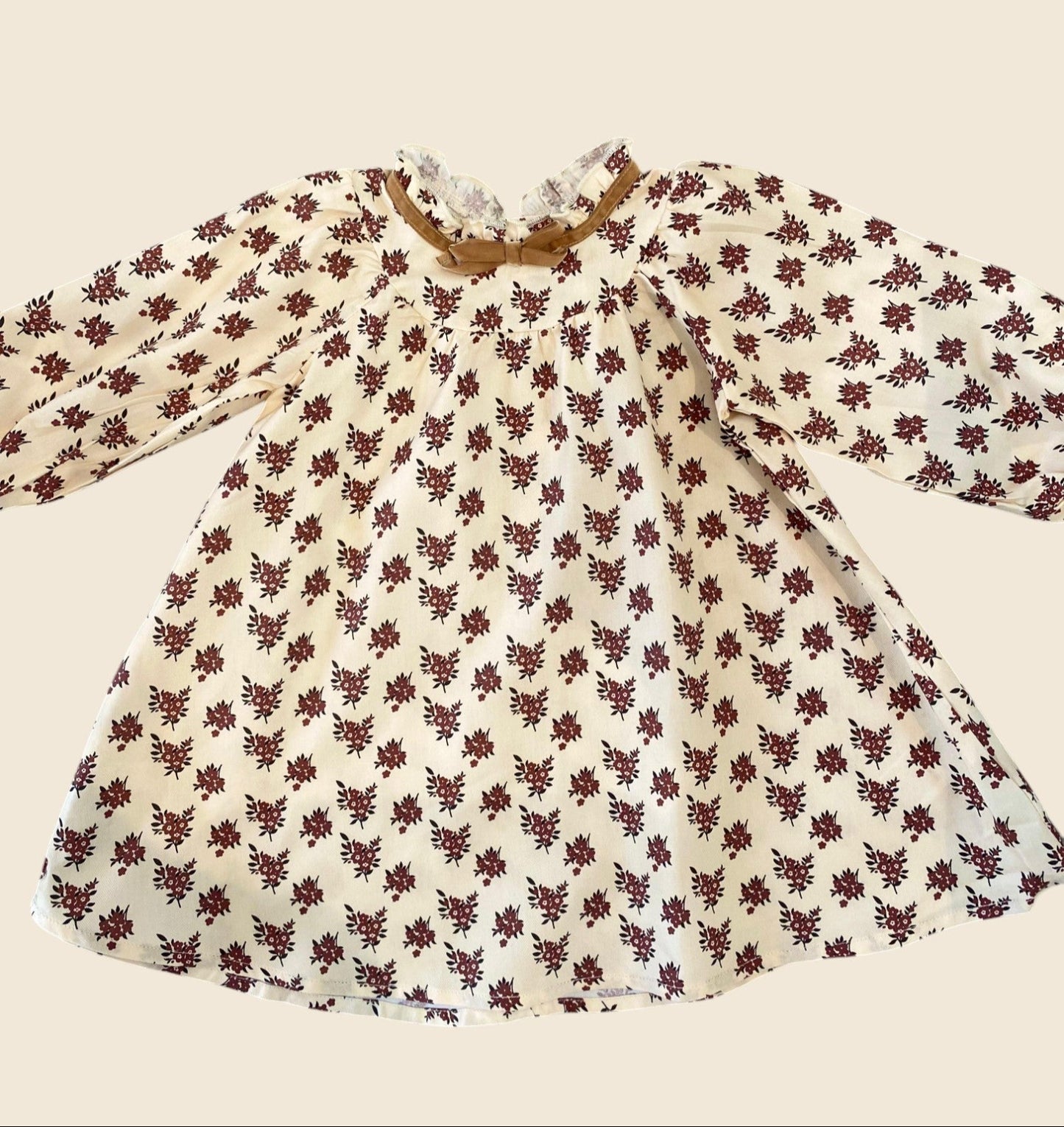 Vestido flores café