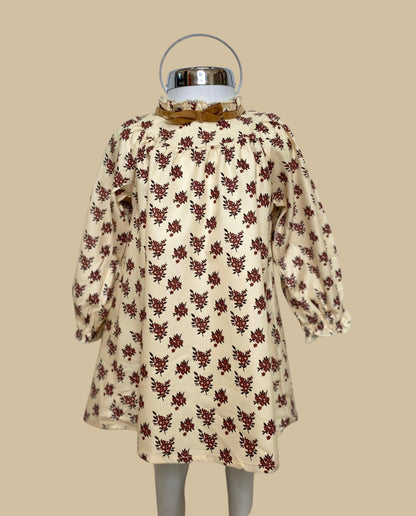 Vestido flores café