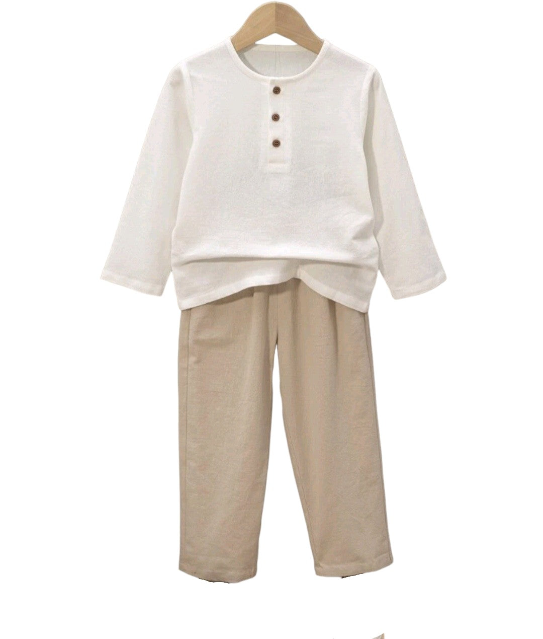 Conjunto Camisa lino y Pantalón Caqui