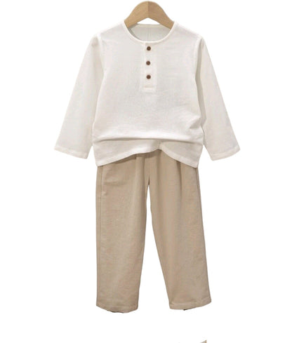 Conjunto Camisa lino y Pantalón Caqui