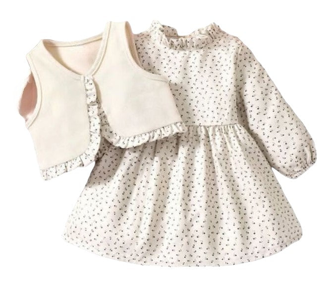 Vestido con estampado floral y chaleco