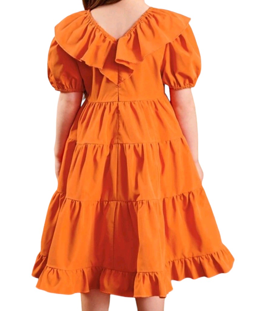 Vestido de olanes naranja