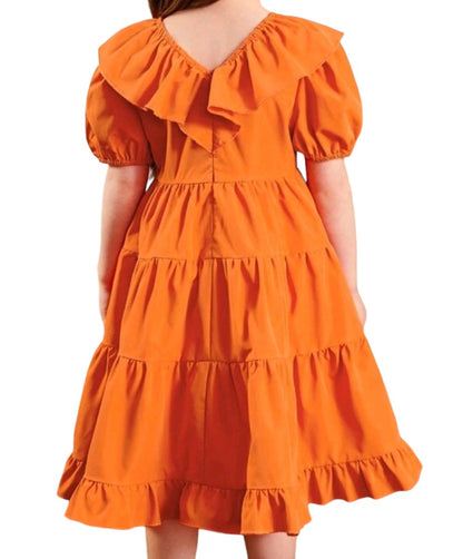 Vestido de olanes naranja
