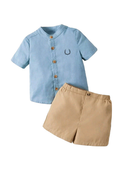Conjunto celeste, short caqui