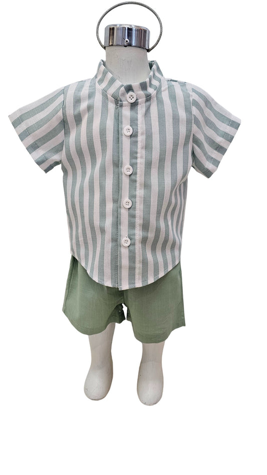 Conjunto Menta de rayas verticales