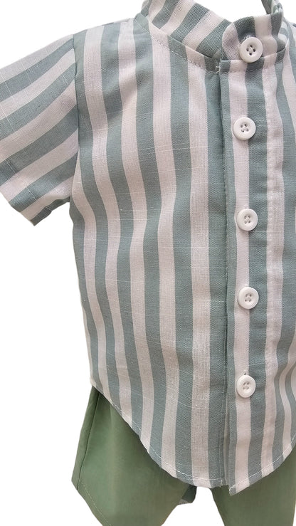 Conjunto Menta de rayas verticales