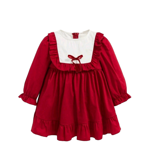 Vestido lazo delantero, volante bajo