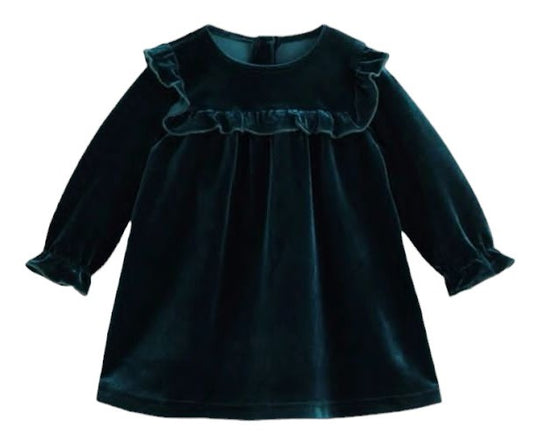 Vestido velvet cuello redondo