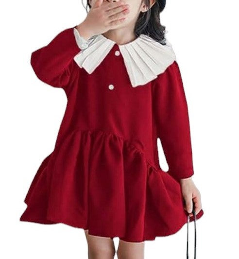 Vestido rojo, cuello grande