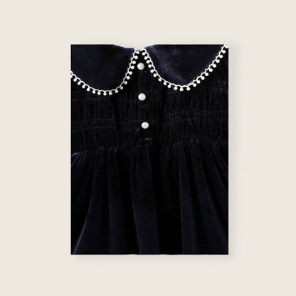 Vestido velvet azul marino