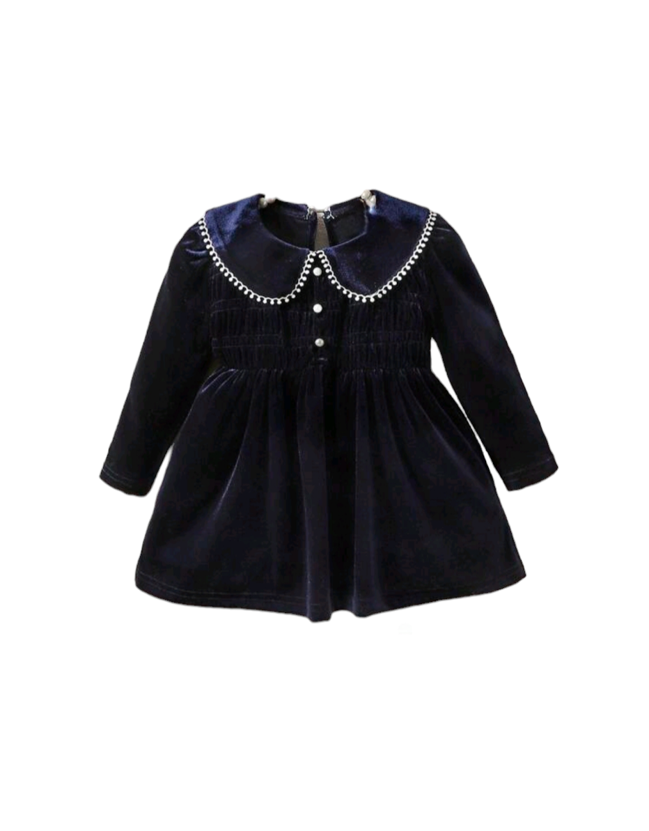 Vestido velvet azul marino