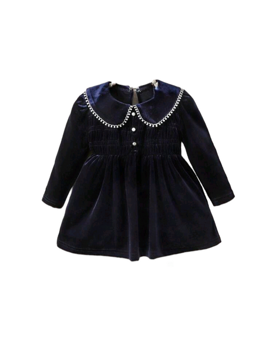 Vestido velvet azul marino