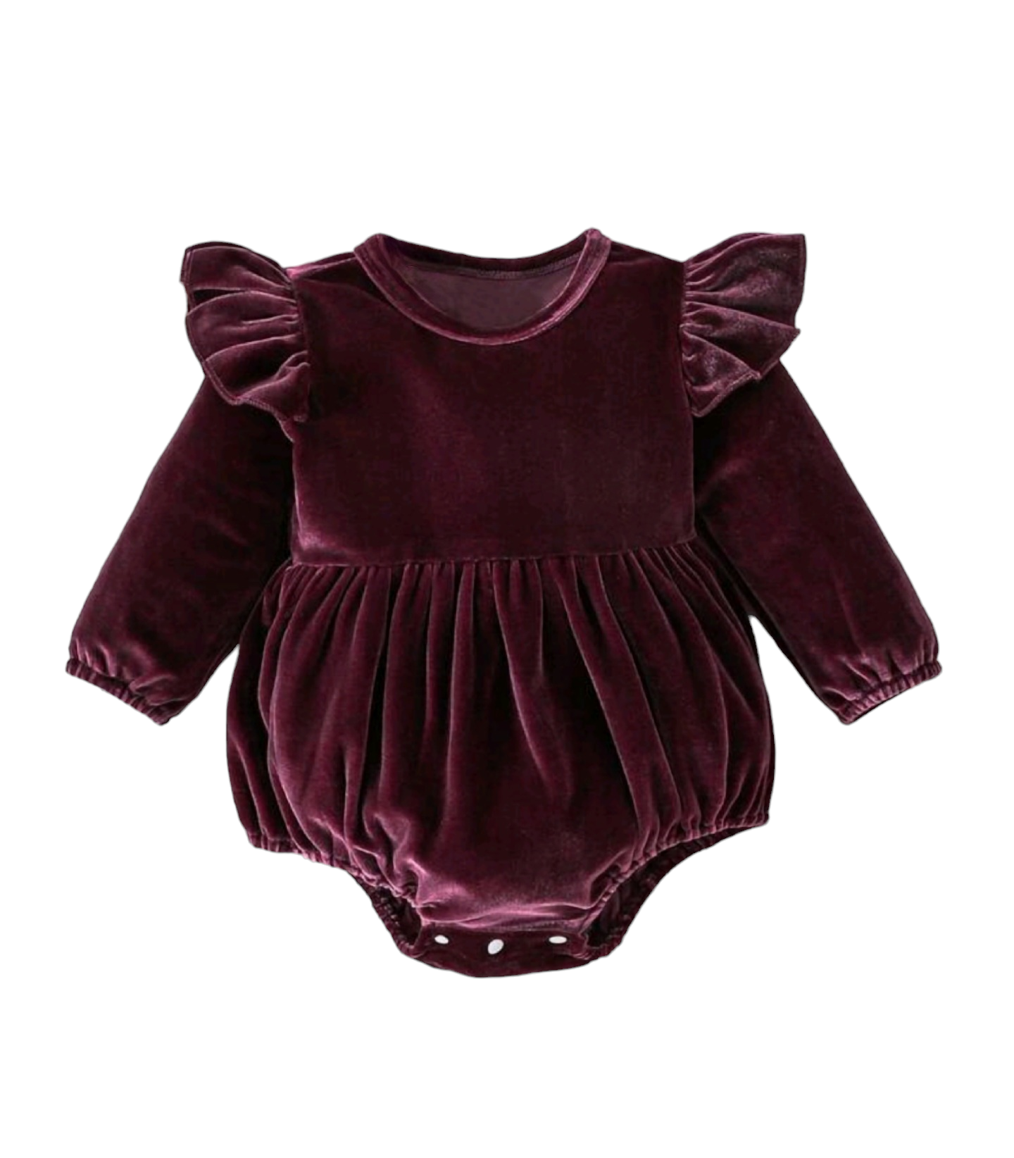 Body violeta con volante en hombro
