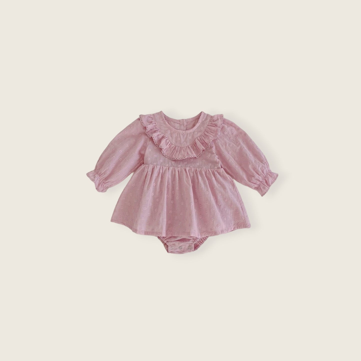 Body rosa bordado floral