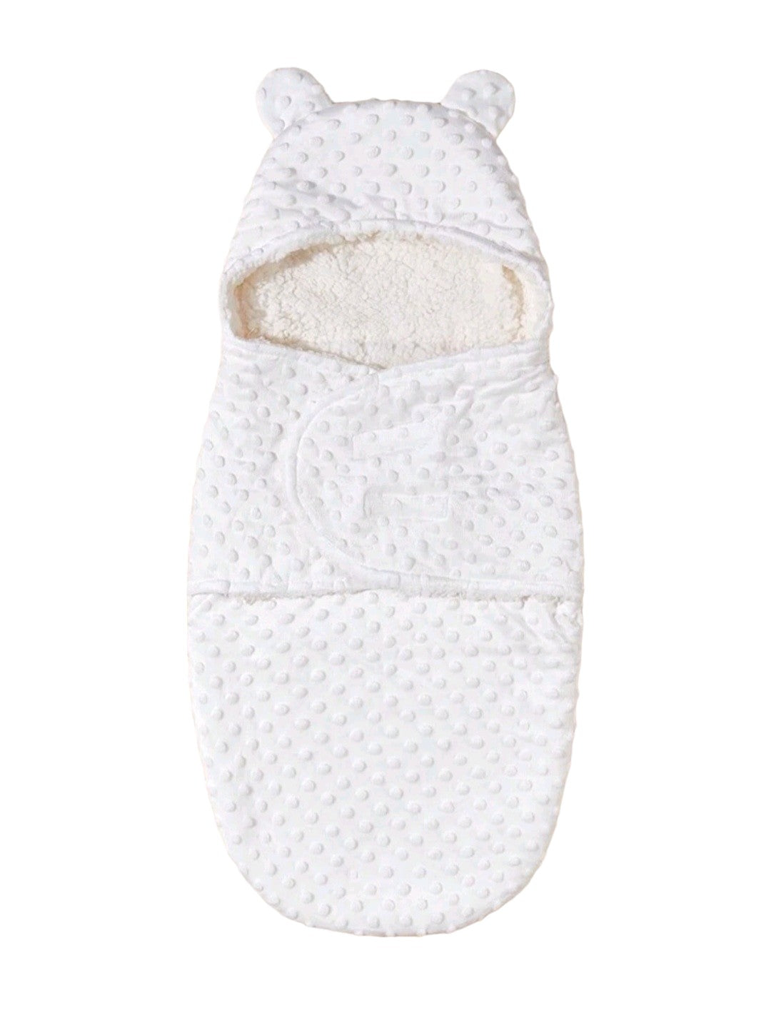 Saco de dormir blanco con orejas oso